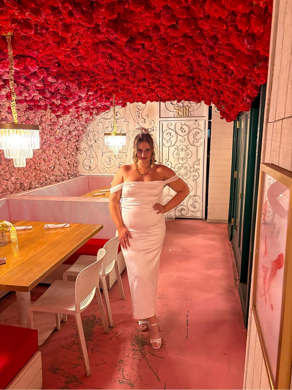 Elegant Off-Shoulder White Satin Midi Dress